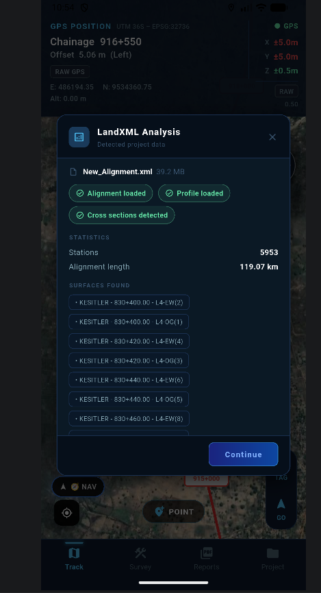LandXML Viewer and Alignment Import